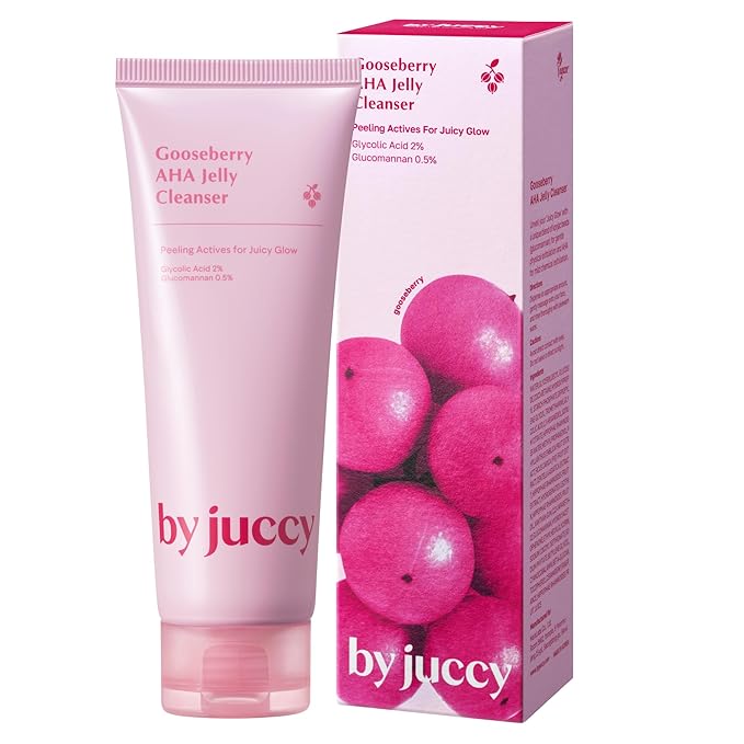 Gooseberry AHA Jelly Cleanser | Gentle & Hydrating | Low PH | Glycolic Acid, Indian Gooseberry, Sea Buckthorn | Exfoliates Dead Skin Cells | Korean Skin Care | By Juicy | 4.05 Fl.oz