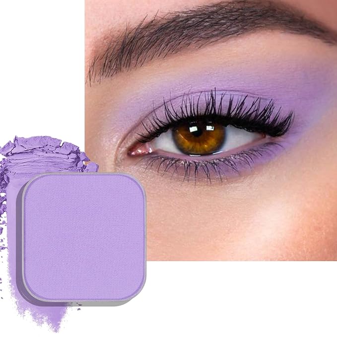 Matte Single Eyeshadow with Pressed Powder – Soft Pastel Purple, Highly Pigmented & Blendable, Magnetic Refill Pan, No Case Included (Luxe Lavander)
