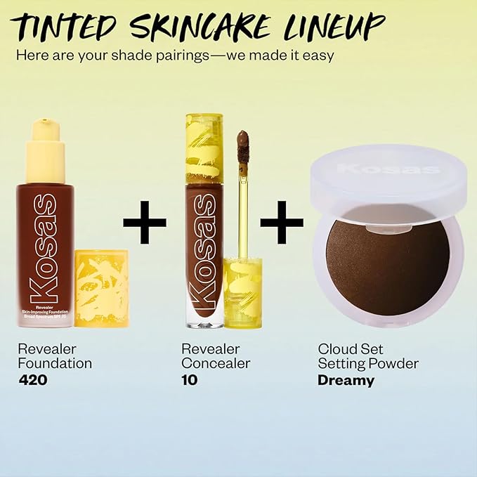 Kosas Revealer Liquid Foundation SPF 25 – Medium Buildable Coverage, Hydrating Natural Glow Finish, Rich Deep Cool 420