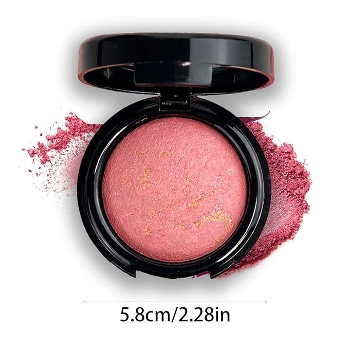 K'APEINE Baked Blush, Light Pink Single Powder Blush for Cheeks, Shimmer Silky Smooth Pressed Powder, Highly Pigment Makeup Palette, Long-Lasting Face Makeup for Women Beauty for Festivals-02#
