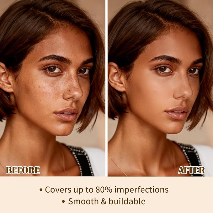 UCANBE 2-IN-1 Foundation + Concealer, Full Coverage Long-Lasting Matte Makeup for Normal, Combination and Oily Skin, Buildable Waterproof Formula with Hyaluronic Acid （08 Sun Beige）