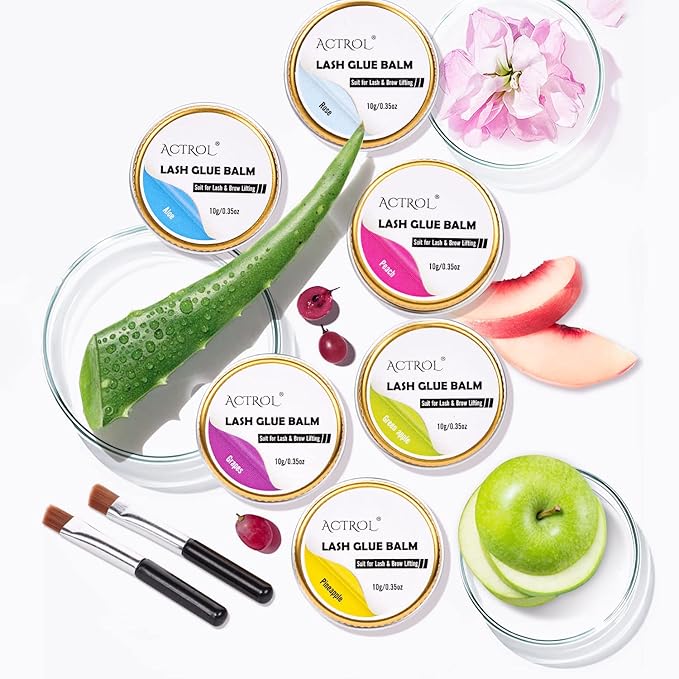 Lash Lift Glue Balm Eyelash Lifting Perm Aloe Strong Hold Lash&Brow Perm Glue Balm Brow Adhesive Powerful Sticky Brow Lamination 0.35Oz/10G