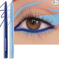2 PCS Blue Eyeliner Pencil Set, Matte Shimmer Gel Waterline Eye Liner Pen Smudge-Proof Multi-Use Colorful Eyeliner Creamy High Pigmented Long-Lasting Retractable Smooth Eye Makeup