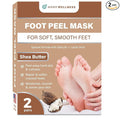 Foot Peeling Mask – Lavender Exfoliating Treatment Booties for Callus Removal & Renewal of Dry, Cracked Feet – Dermatologist-Inspired Moisturizing Spa Therapy for Men & Women (Shea Butter 2 Pairs)