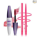 Pink Mascara and Eyeliner Set,Natural Curling Pink Mascara for Eyelashes,Volumizing Lengthening Rimel de Pestañas Waterproof,5D Colored Eye Makeup