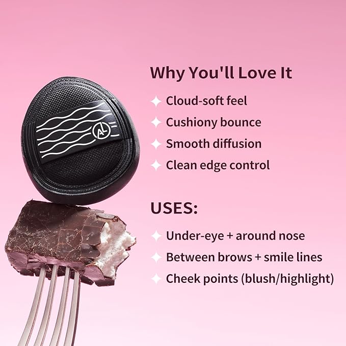 ALBEAUT Cloud Mini Cushion Puff, 4-Pack Finger-Fit Teardrop Detail Applicators for Concealer, Cream Blush & Highlighter, Plush Bouncy Control for Smooth, Clean Tapping