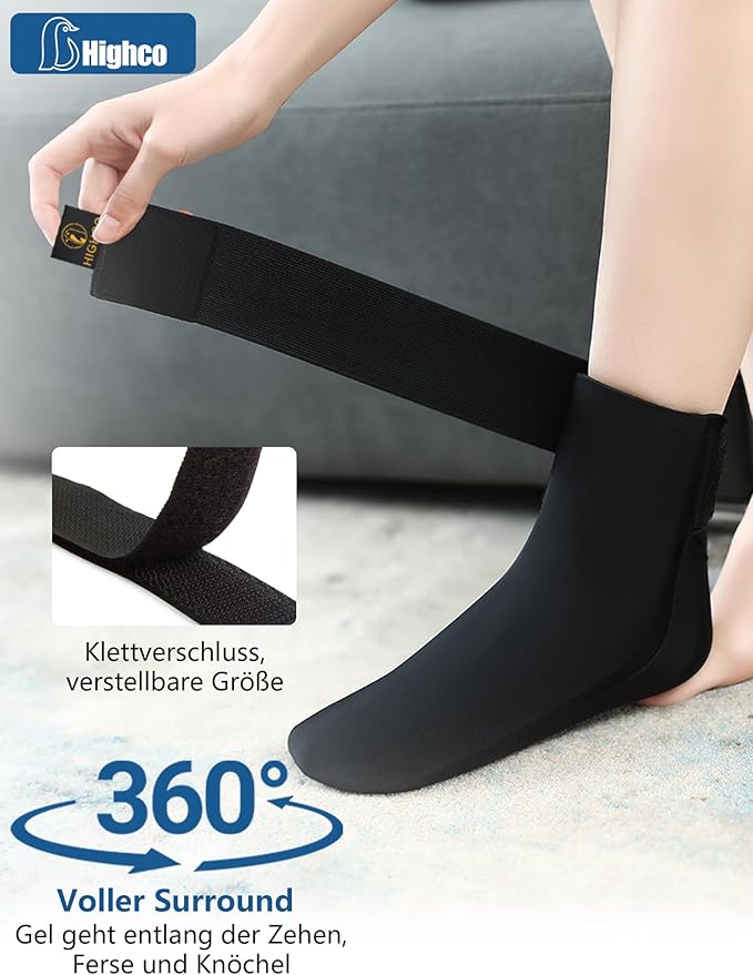 highco Ankle Ice Pack Wrap for Swelling and Injuries Recovery,Reusable Gel Ice Pack for Foot and Ankle,Ice Cold Compression Sock for Foot Heel Wrap,Tendonitis,Plantar Fasciitis,Swelling,Sprained,Black