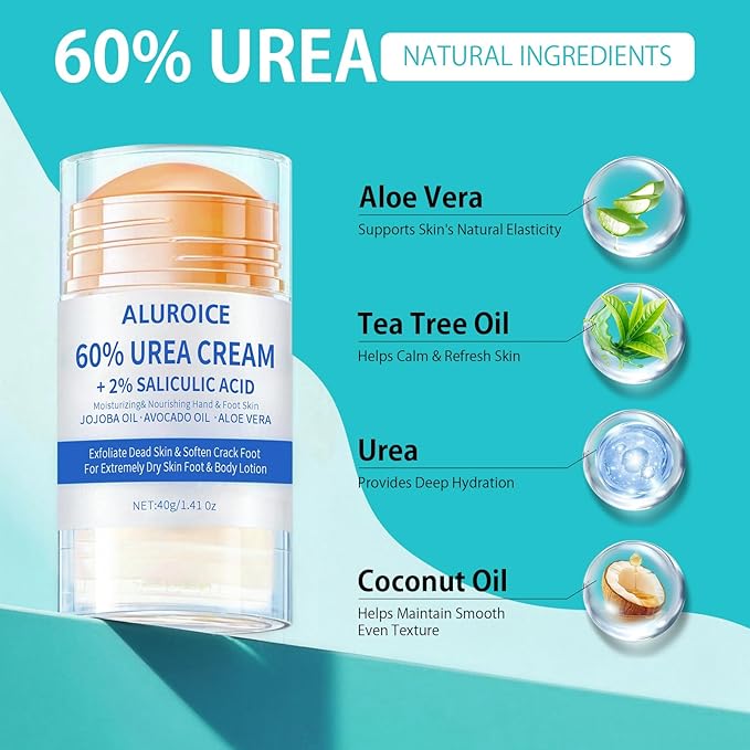 Silicone Moisturizing Socks with 60% Urea Cream- 2 in 1 Gel Socks & Urea Foot Cream for Dry Feet, Foot Care Moisturizing Socks for Dry Cracked Feet Women