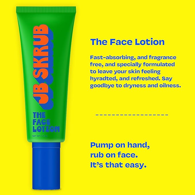 JB SKRUB Face Lotion and Foaming Face Wash for Sensitive Skin - AM + PM Skincare Duo - pH Balanced, Blue Light Defense - Kid and Teen Radiance