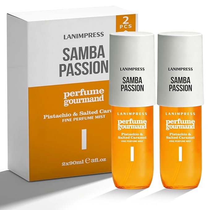 2 Pack 6 fl oz Hair Mist and Body Spray for Women（Eau De Parfum）,Irresistible Sunshine Vanilla Perfume No.1，With Notes of Caramel Vanilla,Pistachio