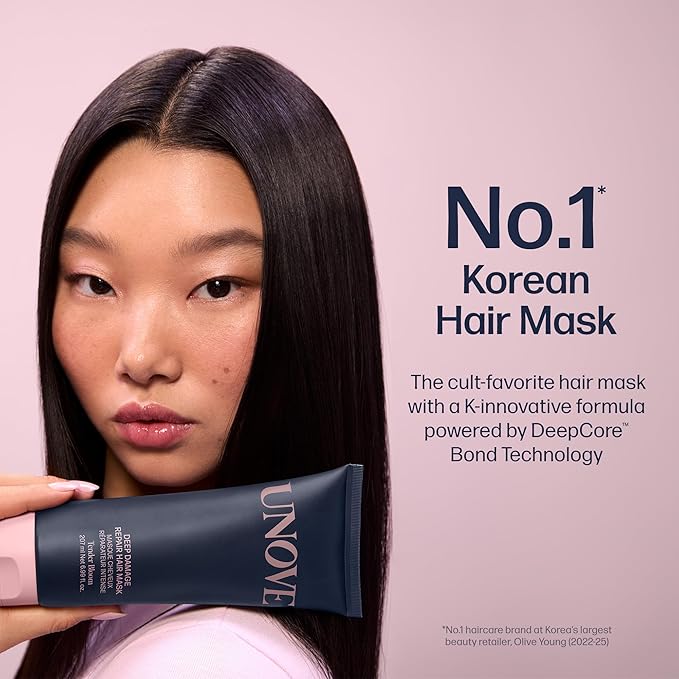 UNOVE Deep Damage Repair Hair Mask - Protein Hair Treatment & Hair Mask for Damaged Hair | Deep Conditioning & Keratin Hair Mask for Dry, Frizzy Hair | Korean Hair Care | Tender Bloom, 10.82 fl oz