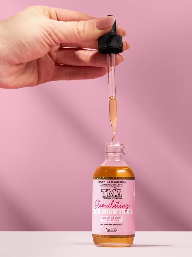 The Mane Attraction Hair Oil for All Hair Types, Infused with Rosemary Oil, Castor Oil & Black Seed Oil - Stimulating Hair Growth, Seals in Moisture, Soothes Irritated Scalp. Mini, 2oz
