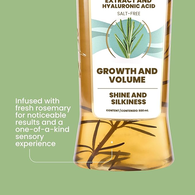 Anyeluz Rosemary Shampoo – Strengthens Hair, Fights Damage from Styling, Natural Formula for Daily Use, Suitable for All Hair Types