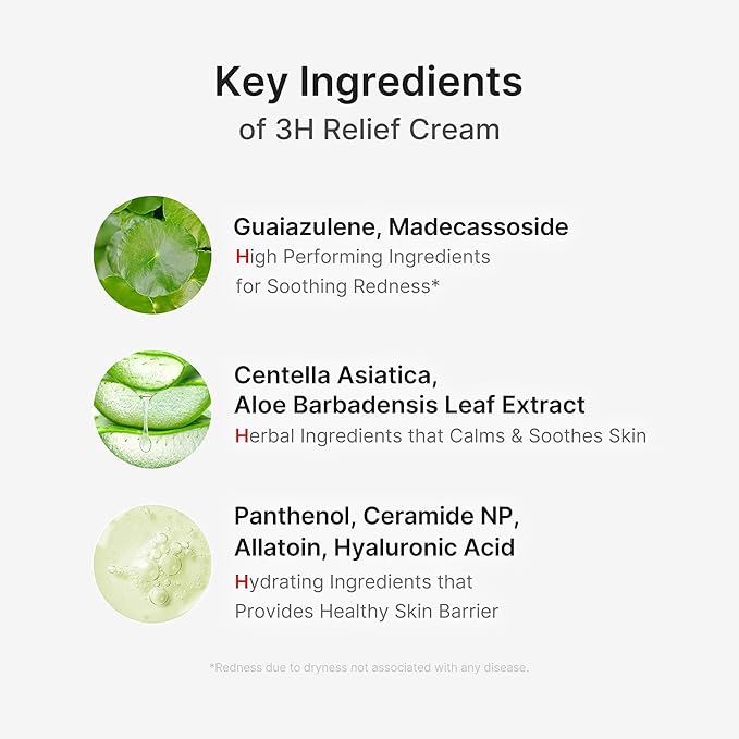medicube 3H Daily Relief Cream | Daily Soothing Moisturizer for All Skin Types | Lightweight Comforting Cream Ideal For Use After Spot Care | Guaiazulene, Centella, Ceramide for Balance and Hydration