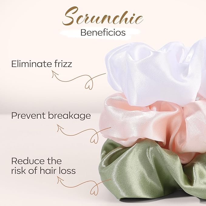 Satin Scrunchies for Women,Silk Hair Ties Fashion Soft Ties and Bands,Elastic Ponytail Holders No Damage Hair Accessories Thick Hair Styling for Girls - 20 Pcs light colors