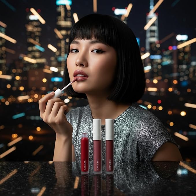 FARMASi Make Up Matte Liquid Lipstick, Long-Lasting and Ultra-comfortable, High-Impact, Lightweight, Organic, Pure Pigments (Sunset Breeze)