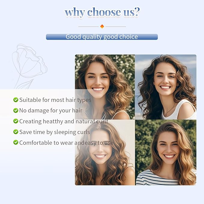 Heatless Curls Overnight Rods Heatless Hair Curler Hair Curlers To Sleep In Heatless Curls Blowout Rods Heatless Curling Rods With Luxury Cloth Bag Scarf For All Hair Types (Sky blue, 3Rods)