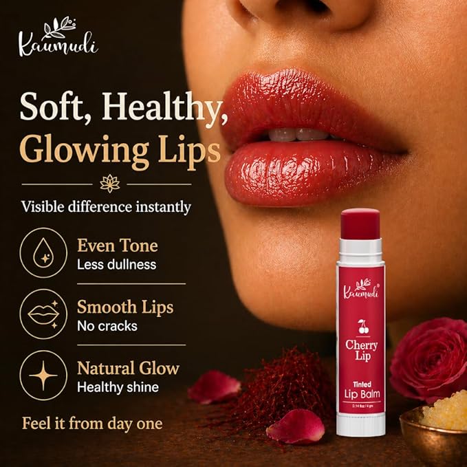 Handmade & Natural Lip Balm for Women & Men with Rose Damascena & Saffron Essential Oil (Cacao Lip)