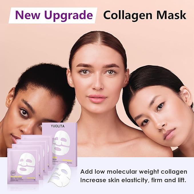 Deep Collagen Jelly Gel Face Mask,Bio-Collagen Facial Mask for Glass Glow Skin,Hydrating Hydrogel sheet Overnight Mask, low molecular weight collagen for lifting, firming, and moisturizing