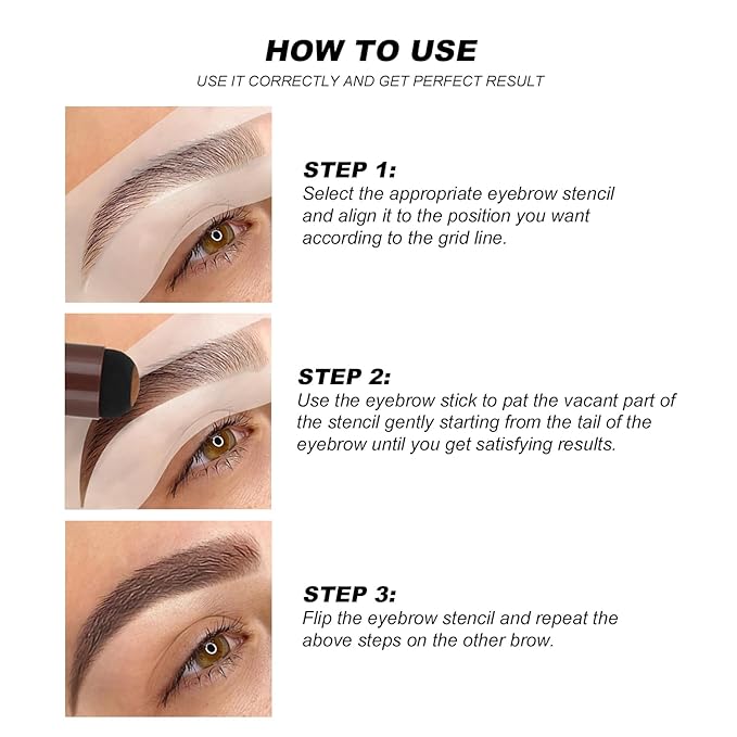 YOUNG VISION Eyebrow Stamp Color Set, Eyebrow Colors Shaping Kit, Long-Lasting Eyebrow Pomade for Women Girl, Cruelty-Free plantillas para la cejas (light brown)