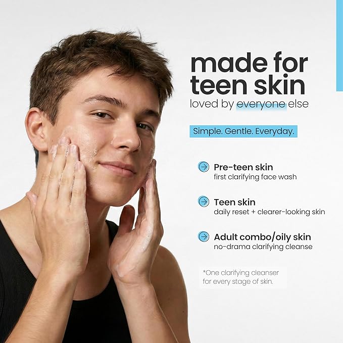 natural outcome Teen Skin Face Wash | Gentle Foaming Daily Boys & Girls Facial Cleanser Lotion | Natural Non-toxic Ingredients | For Teens, Preteens & Kids Looking to Prevent Acne | 5 oz