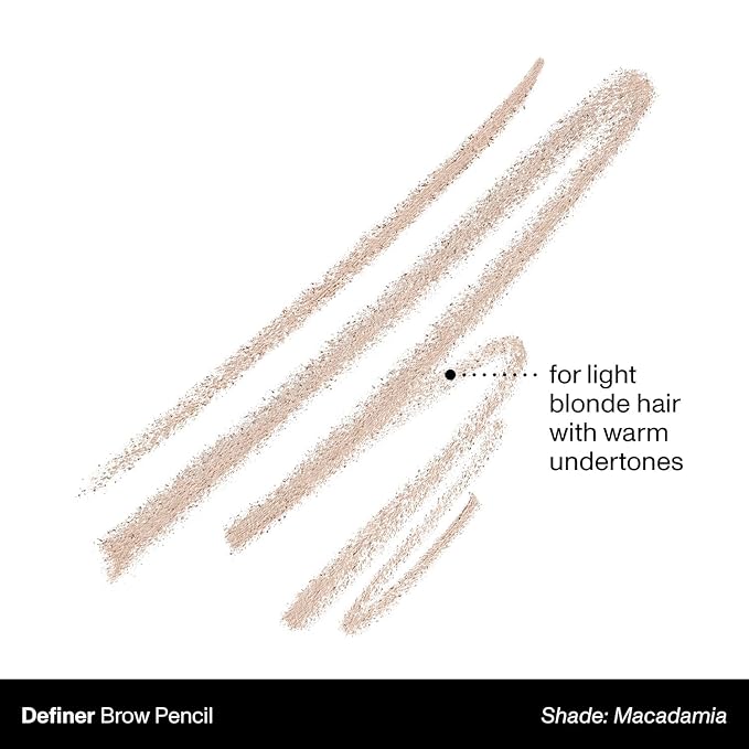Morphe Definer Dual-Ended Brow Pencil & Spoolie - Eyebrow Pencil with Precision Slanted Tip for Shaping, Defining & Filling - Smooth, No-Tug Formula - Macadamia (0.003 oz)