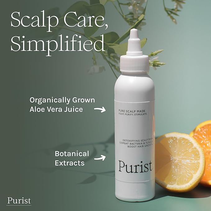 Purist Scalp Mask – Boost Hair Growth – Natural Detoxifying Treatment – Nourish with Aloe, Neem, Rosemary, Apple Cider Vinegar & Black Seed – Sulfate, Paraben, Phthalate Free
