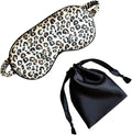 [1 Pack] QSYW Sleep Masks, Satin Eye Mask for Sleeping - Silky Eye Masks Bulk with Storage Bag & Elastic Strap,Leopard