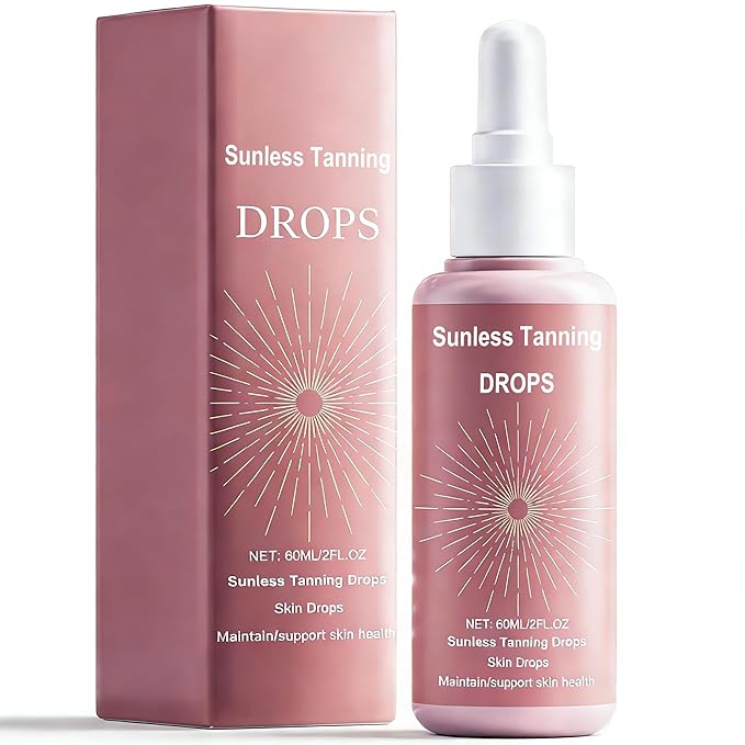 Tanning Drops to Drink, Sunless Tanning Drops for Natural Bronze, Self Tanner for Face Body, Bronzing Drop Serum Suitable for All Skin Types, Customizable Glow, Enhancing Natural Skin Tone (Pink)