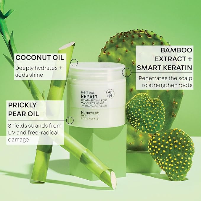 NatureLab.TOKYO Perfect Repair Treatment Masque: Heat and Color Protection, Hair Mask Treatment to Strengthen and Repair Dull, Damaged, Brittle Hair I 6.7 FL OZ / 200ml