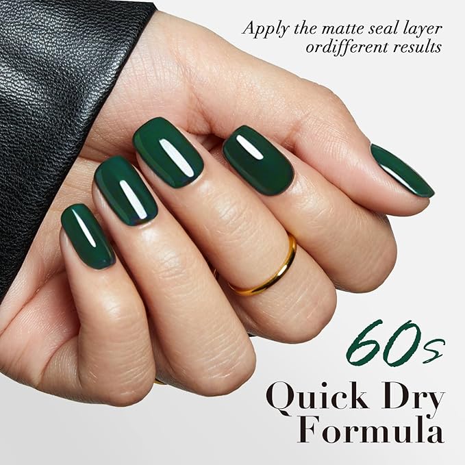 AZUREBEAUTY Deep Forest Green Nail Polish, St. Patrick's Day Quick Dry Formula, Strengthening Natural Nail Treatment, Home Salon DIY, Women Gift, 0.34 Fl Oz