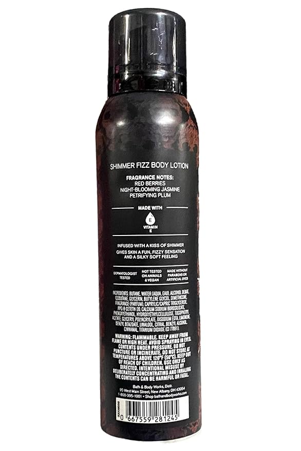Bath & Body Works Vampire Blood Shimmer Fizz Body Lotion with a Natural Oats Sample Soap