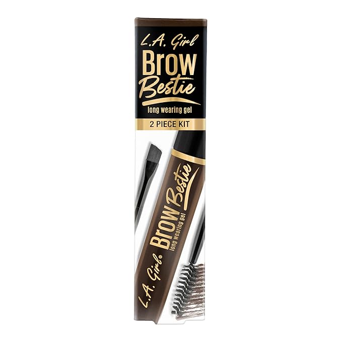 L.A. Girl Brow Bestie Gel With Dual-Ended-Dark Brown, Dark Brown GBG384