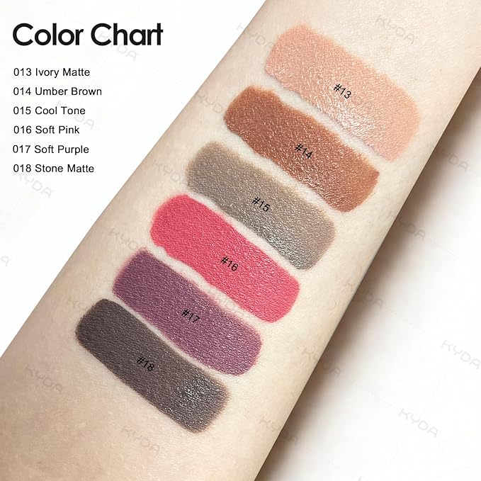 KYDA Liquid Matte Eyeshadow, Cool Grey Brown Eyeshadow, Long-wearing Crease-Resistant Velvet Eyes Tint, Smooth Cream-to-Powder Texture, Multiuse Eyes Makeup for Shadow & Cool Tone Contour
