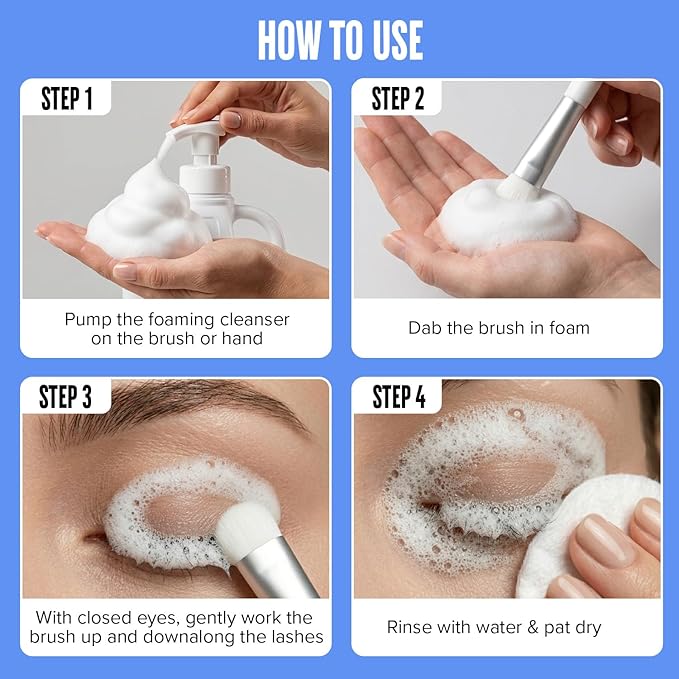 STACY LASH Eyelash Extension Shampoo 1US Gal / 128 fl.oz. / 3.78L / Eyelid Foaming Cleanser/Safe Wash for Extensions & Natural Lashes/Supplies for Professional & Home Use / 50 Aftercare Cards