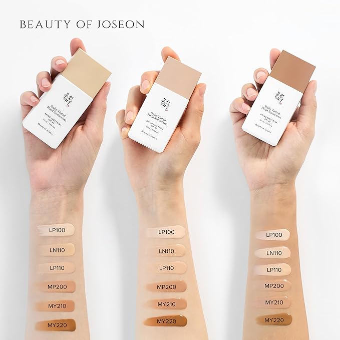 Beauty of Joseon Daily Tinted Fluid Sunscreen 12 Shades for Face Moisturizing Broad Spectrum SPF 40 Korean Skincare 50ml, 1.69 fl.oz #MY210