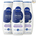 NIVEA Derma Comfort Caring Body Wash for Sensitive Skin, Body Wash with Hyaluronic Acid and Vitamin E, 16.9 Fl Oz Bottle, Pack of 3