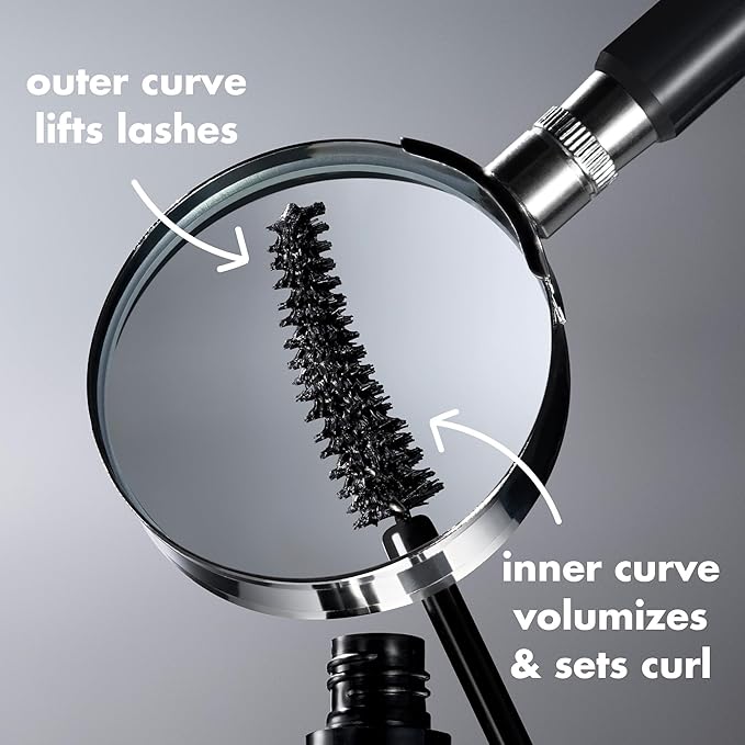 e.l.f. Incredi-Curl Mascara, Volumizing Mascara For A Bold, Lasting, Lifted Curl, Smudge-Resistant Formula, Vegan & Cruelty-Free, Pitch Black