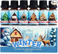Winter Essential Oil Set, 6x10ml Fragrance Oils for Diffuser & Candle Making - Christmas Wreath, Gingerbread, Sugar Cookies, Hot Chocolate, Peppermint, Cinnamon Aromatherapy Oils for Home