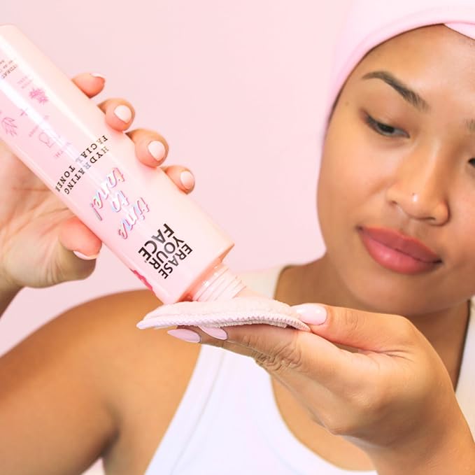 ERASE YOUR FACE Hydrating Facial Toner - Gentle Face Toner Enriched with Aloe Vera & Witch Hazel to Moisturize, Balance & Soften Skin - Preps for Flawless Makeup Application (6.8 Fl Oz)