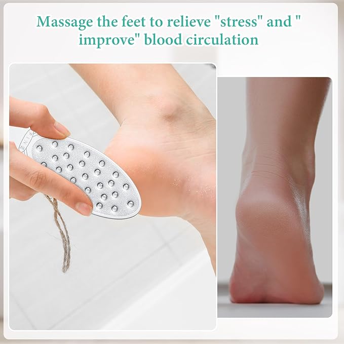 4 Pcs Stainless Steel Foot File Callus Remover Double Sided Metal Foot Rasp Scrubber for Wet or Dry Skin Professional Pedicure Tool for Hard Skin & Cracked Heels, Easy to Clean (Classic Style)