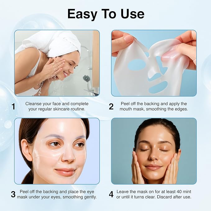 Collagen Face Mask - 6 Pack, Hydrating & Firming Sheet Mask for All Skin Types, Anti-Wrinkle, K-Beauty & Moisturizing Skincare
