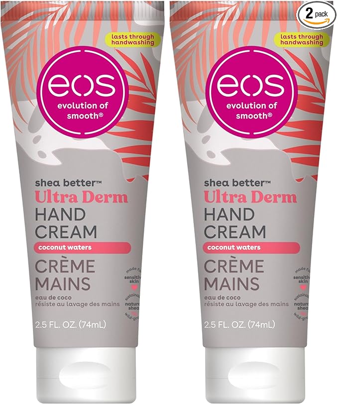 eos Shea Better Hand Cream - Coconut Hand Lotion and Skin Care | Instant Hydration + Lasting Protection | 2.5 oz (Pack of 2)