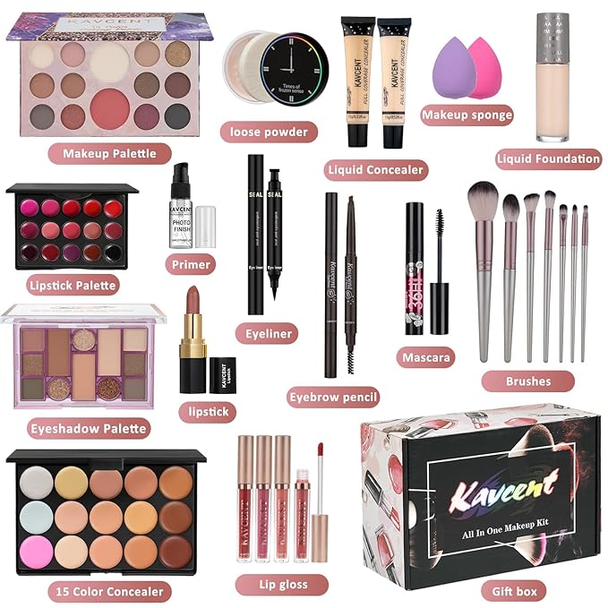 Makeup Kit for Women full Kit Makeup Set for Teens Makeup Kits for Teen Girls Teenagers Eyeshadow Palette Makeup Gift Set for Teens Women