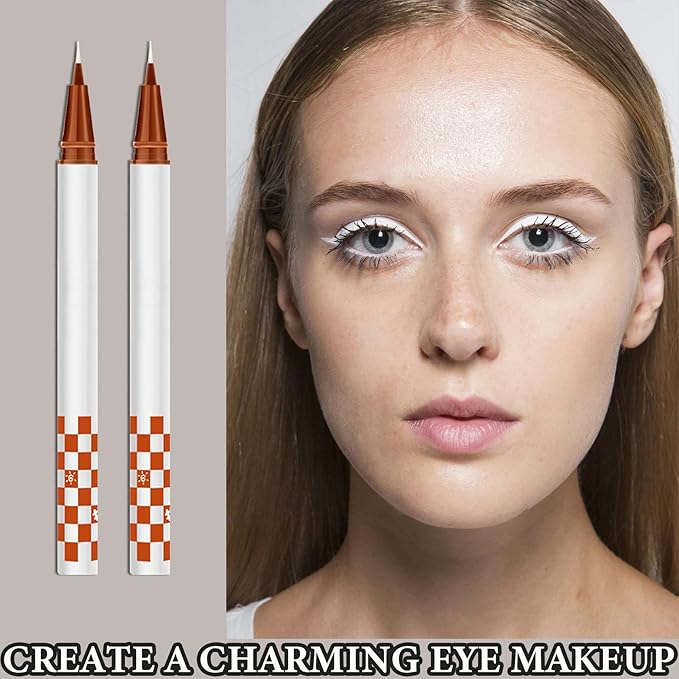 5 PCS White Eyeliner Pencils,Professional Long Lasting Waterproof White Makeup Pencils,Highly Pigmented Inner Corner Eye Highlighter Eyeliner Pencil,Eye Liner Pen Sets 02