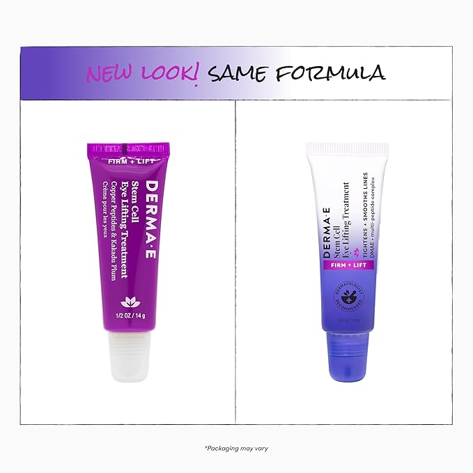 Derma E Stem Cell Lifting Eye Treatment – Multi Action Firming and Tightening Under Eye and Upper Eyelid Cream - Hydrating and Revitalizing Moisturizer, 0.5oz
