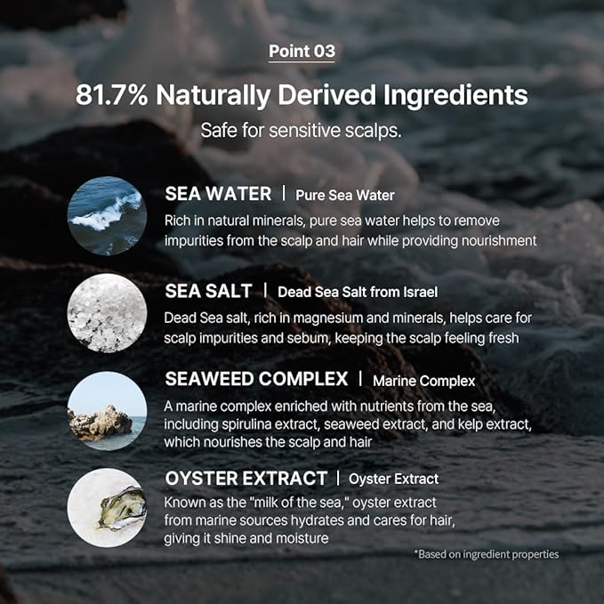 GROWUS Sea Salt Clarifying Shampoo – Scalp Detox for Oily, Itchy Scalp, Purifying Shampoo for Build Up & Flakes, Free from Harsh Sulfate & Paraben, 16.9 fl. oz.
