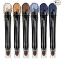 LUXAZA PRO Blue Eyeshadow Stick Makeup 6PCS Set, Dark Blue Brown Metallic Shimmer Matte Cream Eye Shadow Eyeliner Brightener Pencil Crayon - JEANS BLUE