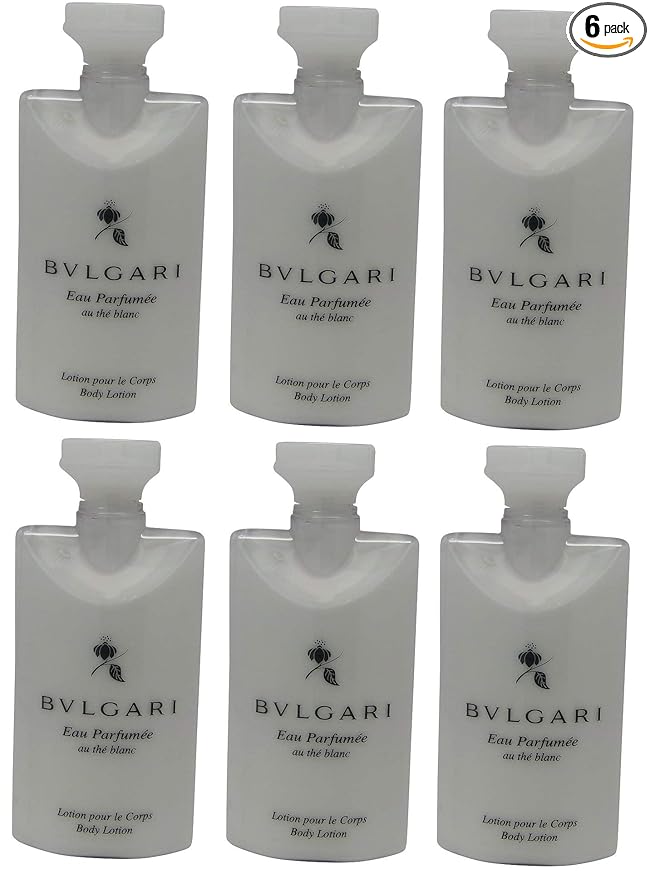 Bvlgari White Tea au the blanc Body Lotion Lot of 6 ea 2.5oz Bottles.