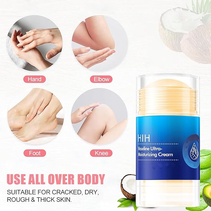 Cracked Repair Cream, 2Pcs Cream For Dry Cracked Skin, Peach Cracked Heel Stick, Rolling Use Moisturizing Balm For Dry Cracked Feet Hands And Elbows (40gx 2)